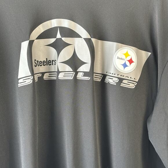 Majestic Mens Shirt Steelers XL Black Long Sleeve Pittsburgh Base Layer Stretch - Picture 4 of 6